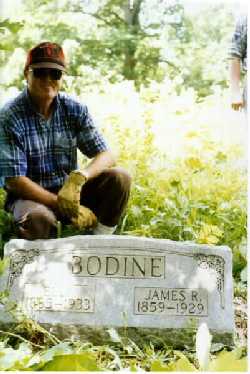 The grave of James Robert Bodine and his wife, Ella Reid