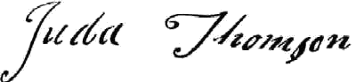 Probable handwriting of Juda (Bodine) Thomson