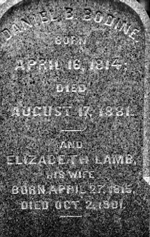 Gravestone of Daniel and Elizabeth Bodine