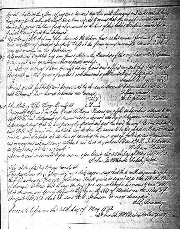 Will of
Samuel Bodine - page 2