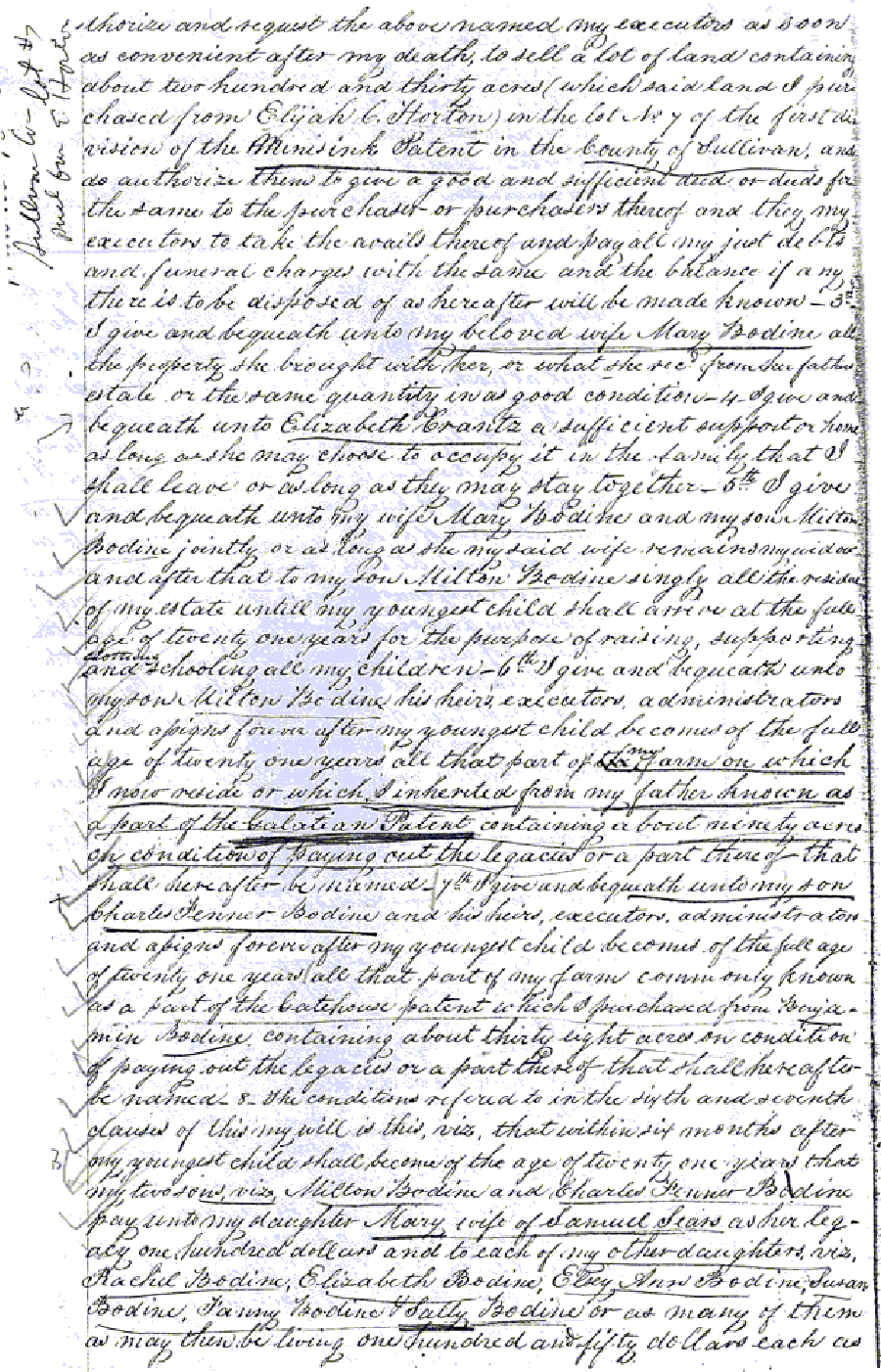 Lewis I. Bodine Will, page 1