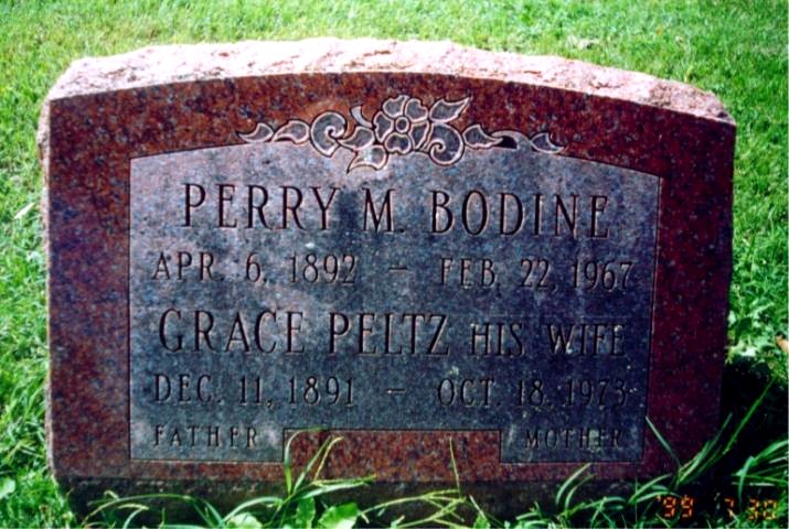 Grave of Perry M. and Grace (Peltz) Bodine